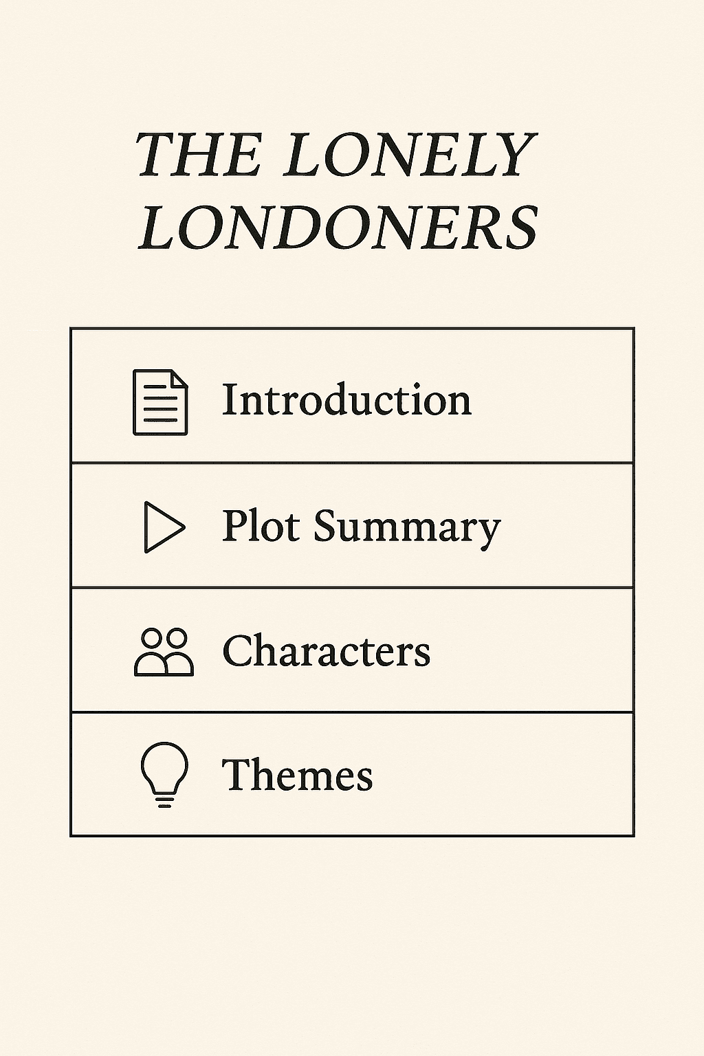 Analysis of The Lonely Londoners Outline