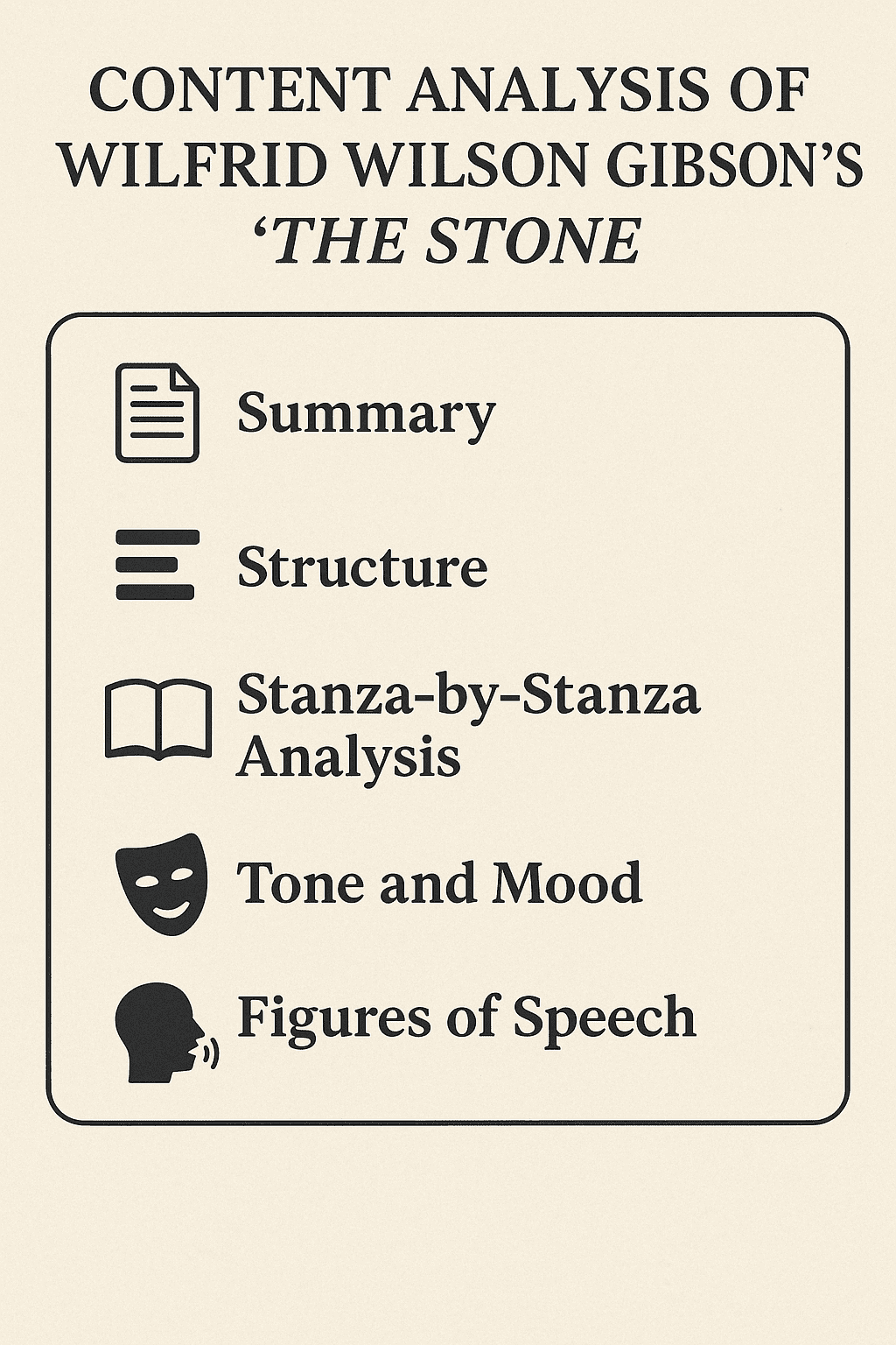 Analysis of The Stone Outline